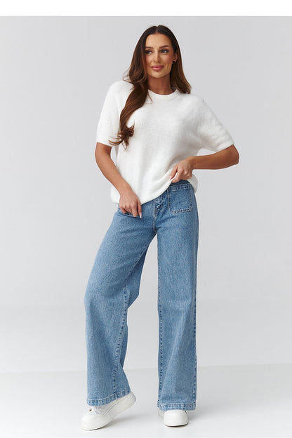  Short sleeve sweater model 224082 Makadamia 